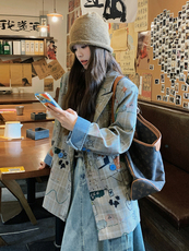 独特超好看涂鸦西装外套女春秋2025新款设计感小众休闲学院风西服，女装西装，浙宝192（原082）