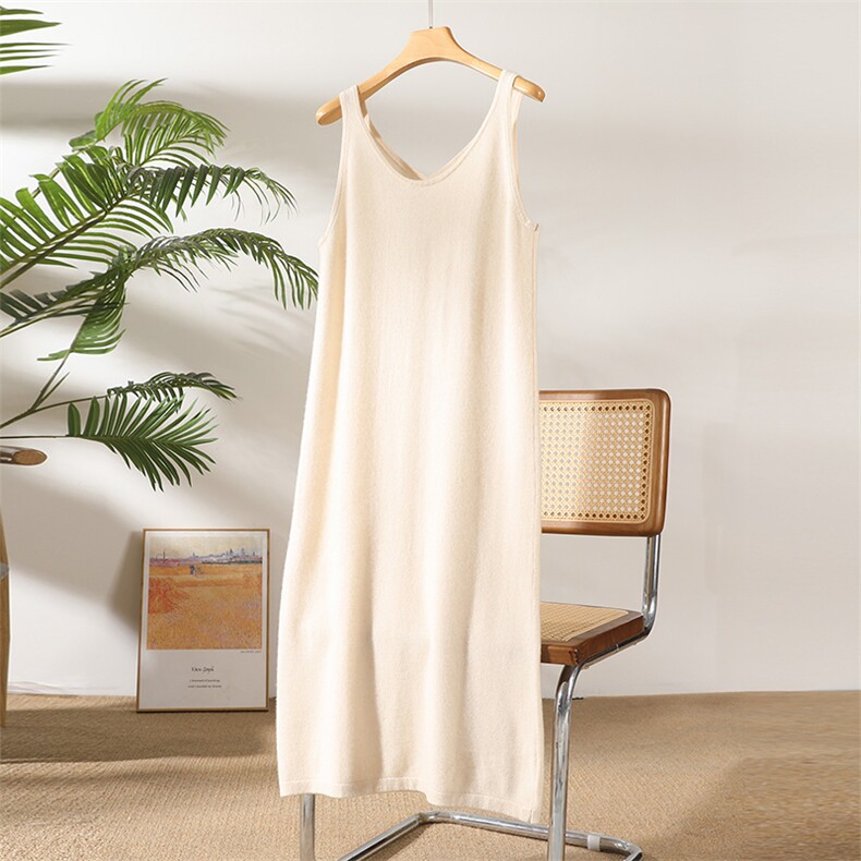 2025秋冬百搭时尚简约女吊带长裙针织衫羊绒衫，女装羊绒衫，澳坤羊绒