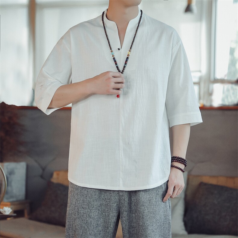 夏季男士风复古唐装名族风T恤A334-T117-P999,男装民族服装,电商B339(原A334）