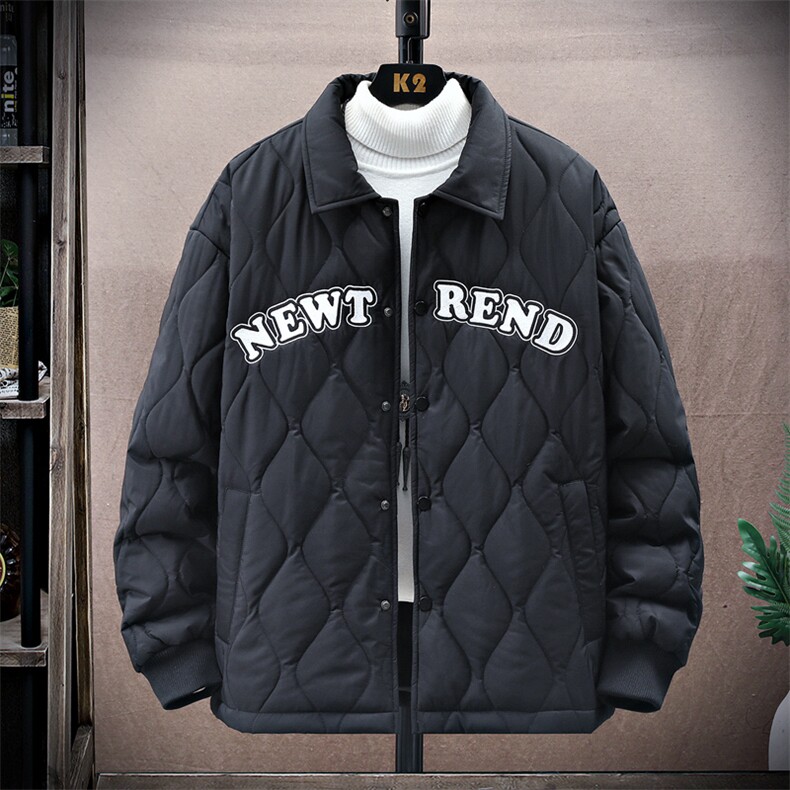 夹克棉衣男潮牌冬翻领字母痞帅棒球服外套大码棉服M0781-P95,男装棉衣,星座308B-2