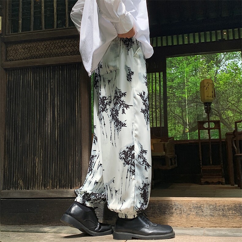 港风冰丝扎染抽绳休闲裤男风休闲裤有套装88798P45控68,男装休闲裤,星座226-1