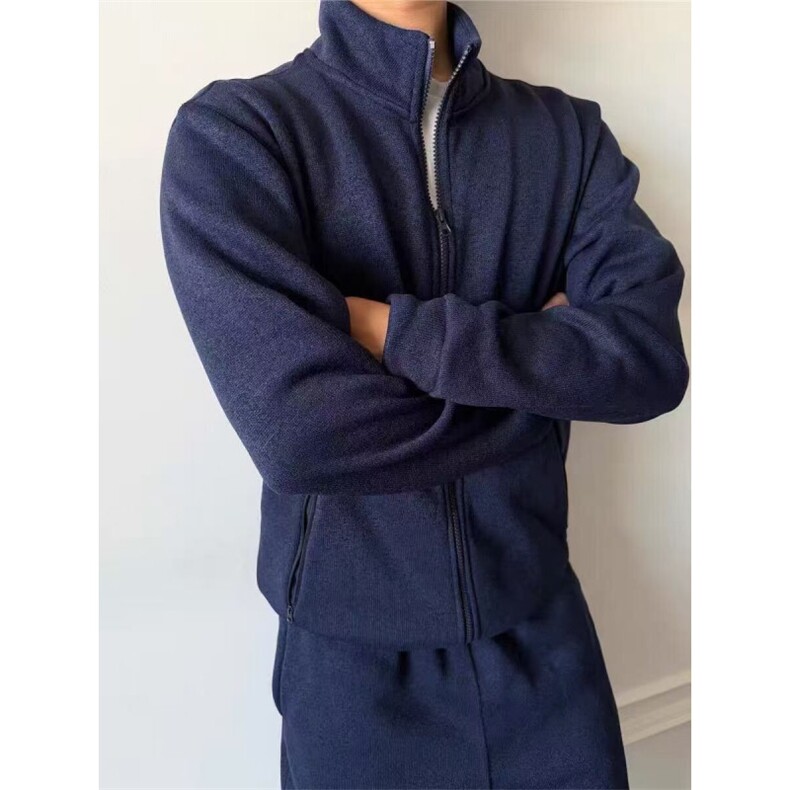 AA2155上衣P68裤子P53套装-P121立领摇粒绒套装，男装休闲套装，电商B323A