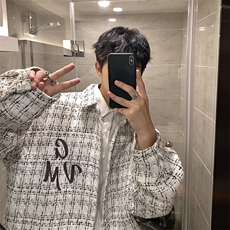 1小香风大码M-5XL面料：聚酯纤维潮长袖衬衣CCS8019P45控68，男装衬衫，星座226-2