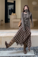 现货-春季新款咖色两件套203-9520-P155-K238，女装套装/套裙，浙宝203