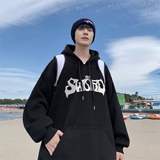 直播品质340克重磅纯色华棉美式卫衣连帽印花大码XZ517A-BK12315，男装卫衣，星座517A