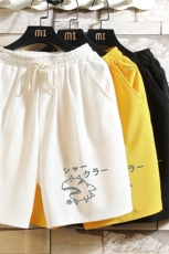 MK37092-P15冰丝短裤男士大码宽松休闲五分裤男运动中裤砖墙挂拍，男装休闲裤，电商A040A