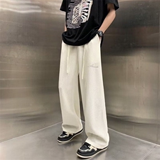 潮水洗男直脚中腰长裤新款宽松直筒拉链夏季牛仔裤潮流KK061-P32，男装牛仔裤，星座911-3