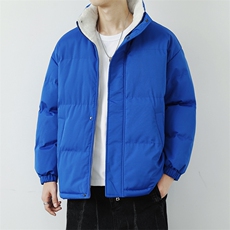 立领羊羔绒棉衣加绒加厚保暖面包服外套男女纯色棉袄M066-特价P56，男装棉衣，电商A007