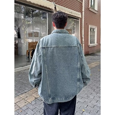 美式复古水洗工装牛仔夹克秋季新款宽松休闲外套，男装工装外套，星座410-7
