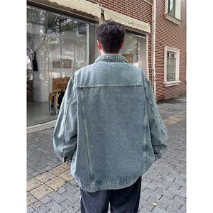 美式复古水洗工装牛仔夹克秋季新款宽松休闲外套图片