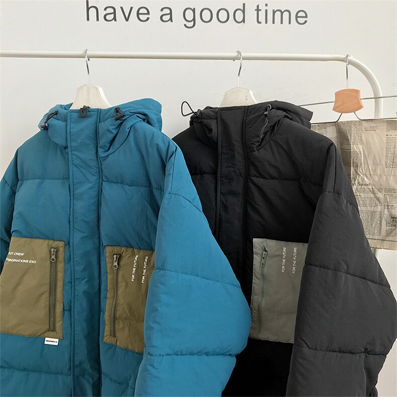 【】A003-HY8009-P130冬装新款撞色修饰连帽棉衣港风平铺1,男装棉衣,电商A003