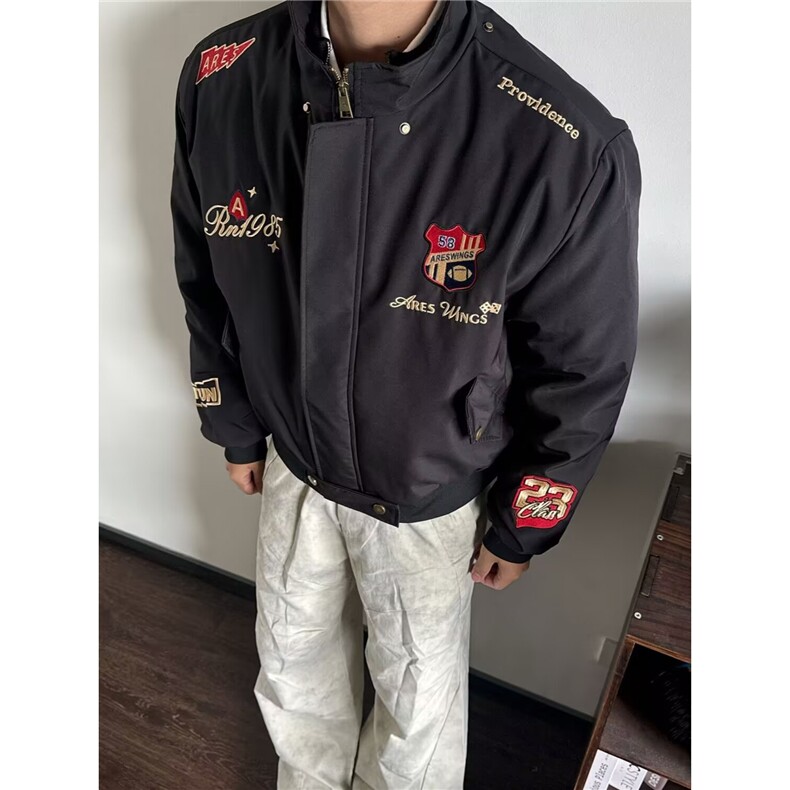 高街街头新款hiphop嘻哈加厚夹棉刺绣棉衣帽子可拆卸WL6558-P95,男装棉衣,星座1008