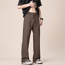简约潮新款文艺美式潮垂感直筒微喇休闲西装裤时尚原宿MK73P45，男装西服套装，星座1013-5