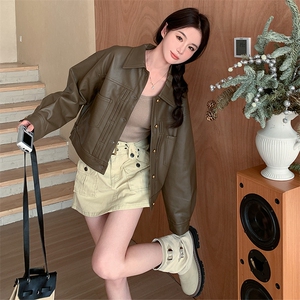 2024春装新款俏皮小众皮衣夹克短外套小个子上衣女图片