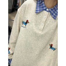 POLO学院风340克足磅华棉复合全刺绣格子拼接WB651，男装卫衣，星座1116A（原606A-3）