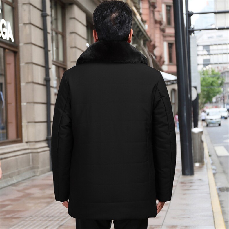 8801/P135冬季外套男中老年厚款棉袄男中长款中年棉服大毛领外套,男装棉衣,星座1216（原钱塘722）