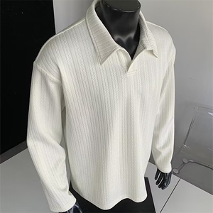 JT554-P49 日系cityboy华夫格polo衫男高级感宽松翻领t恤小香风图片