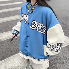 欧美高街夹克男女韩版潮流痞帅字母2024春秋新款ins外套W4604-P46，男装夹克，星座412