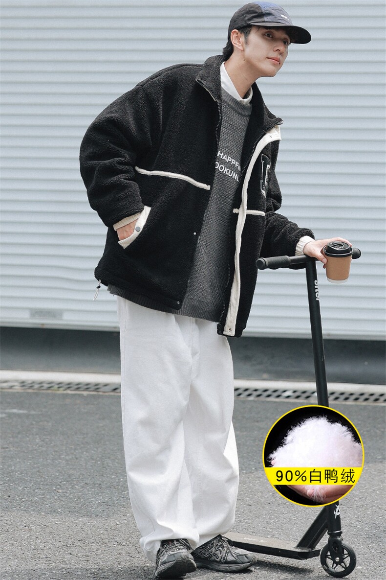 冬装青少年羊羔绒休闲外套加绒加厚羽绒服男女8103-P185控价258,男装羽绒服,电商A441-1
