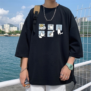 Q11097-P30 春夏季七分袖t恤男大码五分袖男短袖中袖图片