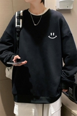 S6204-P28加绒款-P33秋季圆领卫衣男大码韩版宽松长袖外套，男装卫衣，电商A040