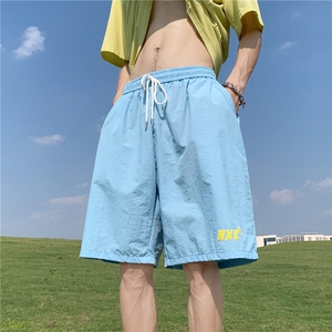 现货2026夏季清凉速干印花松紧港风美式跑量男女沙滩裤K517-TP20图片