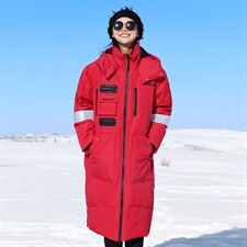 大量现货原版大长款连帽加厚刺绣情侣学生白鸭绒羽绒服R194P140，男装羽绒服，星座301D-5(原星座1415）
