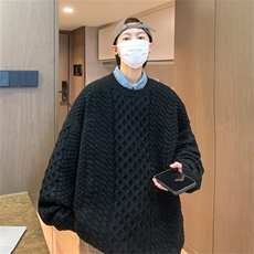M6126/P75秋冬港风宽松毛衣外套女针织衫宽松大码潮毛线衣男，男装针织衫/毛衣，电商A141