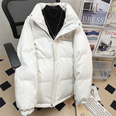 中性风平铺鳄鱼纹棉衣男手塞棉夹克PU皮棉服外套男8507P120控158，男装棉衣，星座226-1