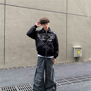 网图 美潮珍珠钉菱形格boxy版棉服外套 W1925/特P95图片