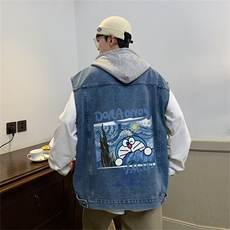 牛仔马甲男高级感痞帅休闲春秋款美式高街宽松工装马甲MJ135-P68，男装背心/马甲，星座1103-3