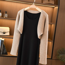 女士羊毛披肩女秋冬季保暖针织小外套，女装羊毛衫，暖思雅