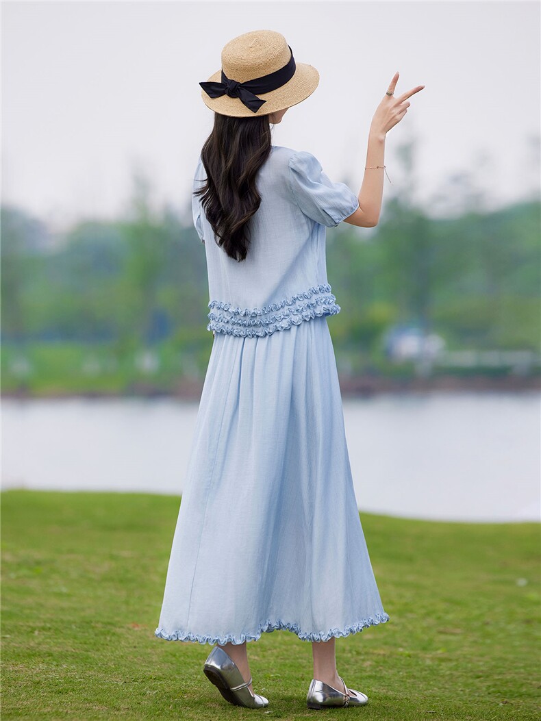 现货2026年夏季休闲风修身剪裁宽松型女通用型两件套轻薄透气,女装套装/套裙,靓衣阁