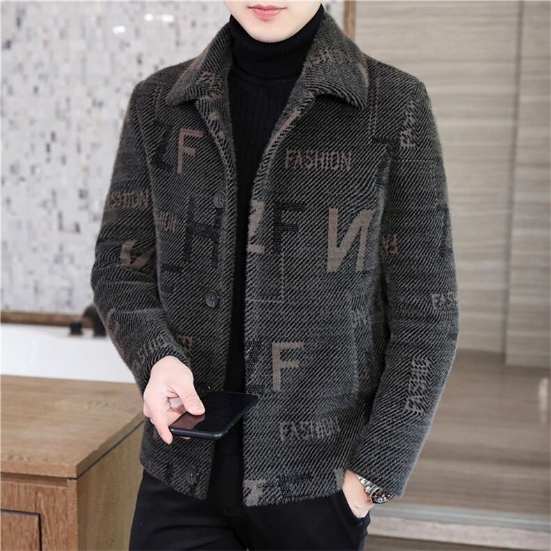 2024冬季男士新款毛呢大衣短款翻领潮流时尚外套男A27P140控228,男装毛呢大衣,电商B226