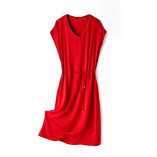 纯色重磅真丝连衣裙女2023夏天新款小个子真丝气质裙桑蚕丝收腰裙，女装连衣裙，阿舍尔精品