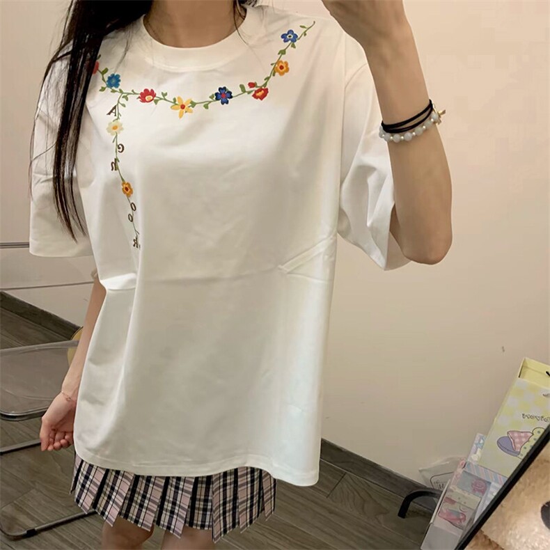 万针全刺绣工艺抖音得物高品质260克重磅纯棉双纱美式高街短袖T恤,男装T恤,电商A486