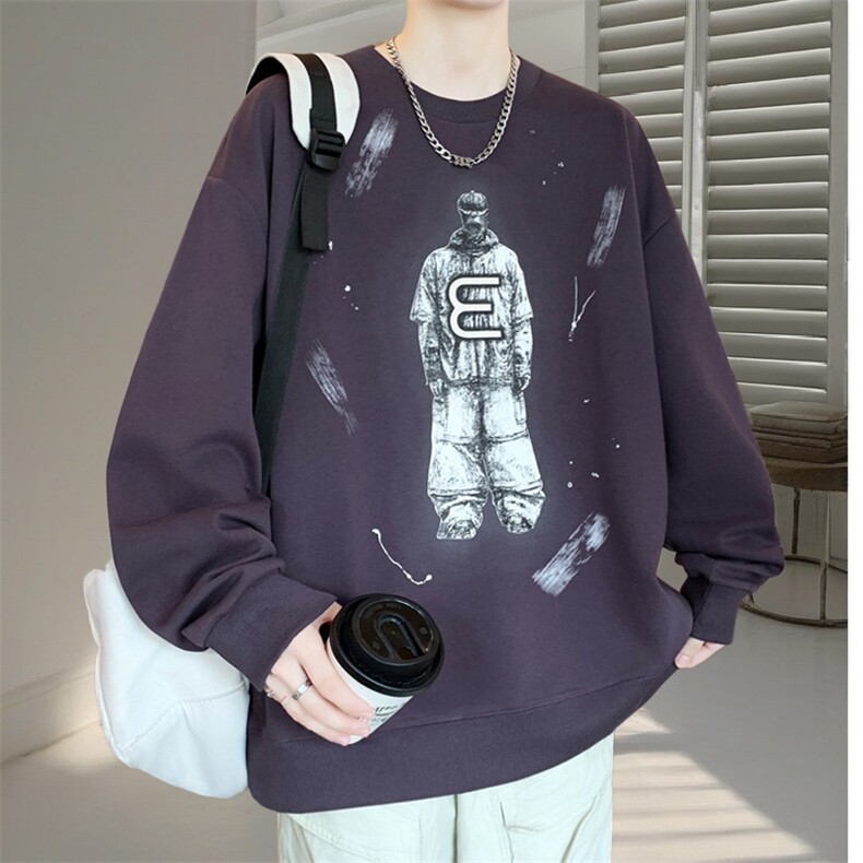 卫衣男青年春秋长袖青少年潮流休闲宽松学生打底衫WY3373-P53,男装T恤,星座1105-3