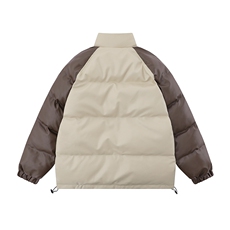 白底23新款冬季时尚百搭立领PU皮棉服外套MY65203P125控168，男装棉衣，电商A268-1
