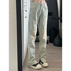秋季拉链ins美式高街hiphop直筒牛仔裤货号K667P60，男装牛仔裤，电商A063