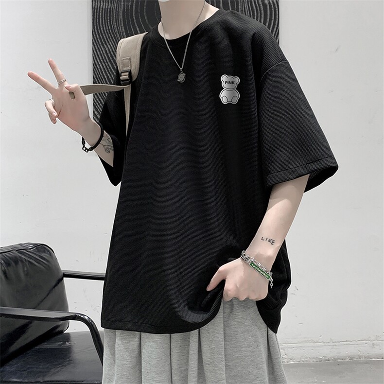 华夫格t恤男短袖男大码五分袖大皂风HT73292-P22,男装T恤,电商A040