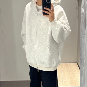 抖音得物品质二开 26春装美式高街双头双拉链卫衣开衫外套W74图片