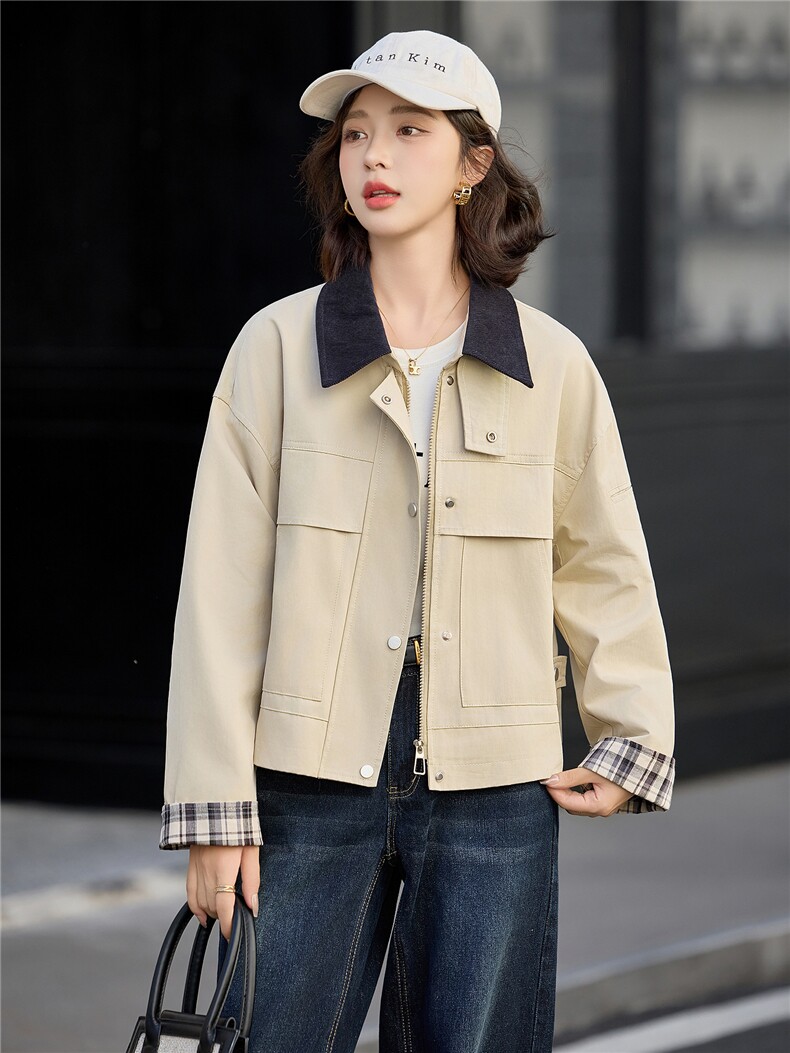 2025秋装新款风衣外套女韩版拼接设计轻奢减龄百搭短款女式外套,女装短外套,铭街依杨
