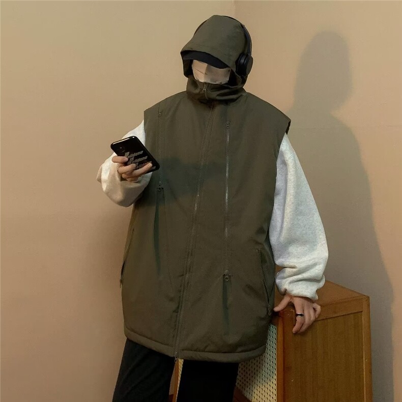 原宿秋季纯色男百搭潮新款宽松型加棉马甲M73P65,男装背心/马甲,星座1116-2