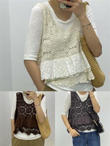 春夏新款 花边背心百搭款，女装背心吊带，戈依绣