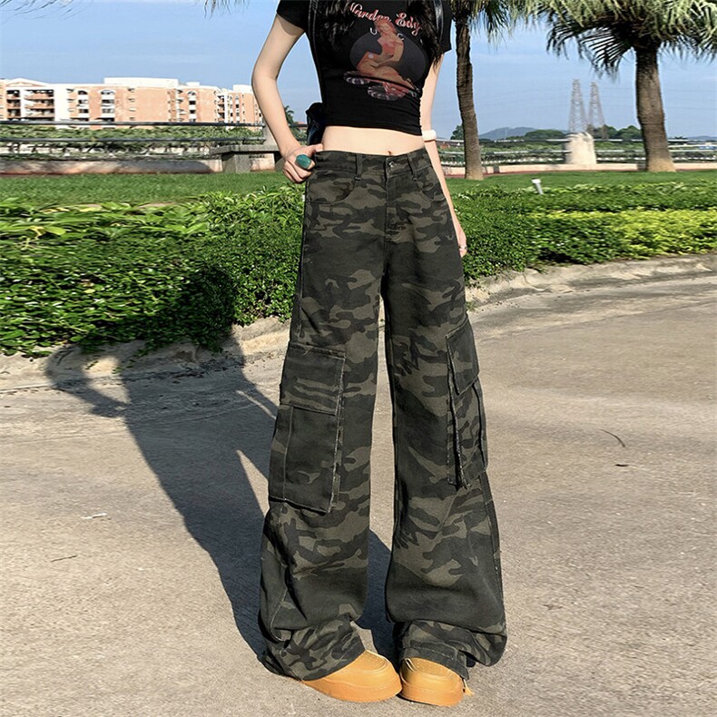 美式复古迷彩工装裤男女2026新款多口袋设计感宽松显瘦YD6602-P55,男装工装外套,星座509