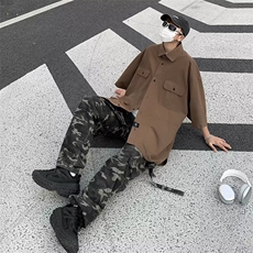 衬衫男短袖港风潮流痞子帅2023夏季新款ins宽松百搭外套CY219-P51，男装衬衫，星座412-3