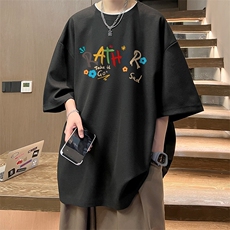 华夫格t恤男短袖男大码五分袖酒店风HT73301-P22，男装T恤，电商A040