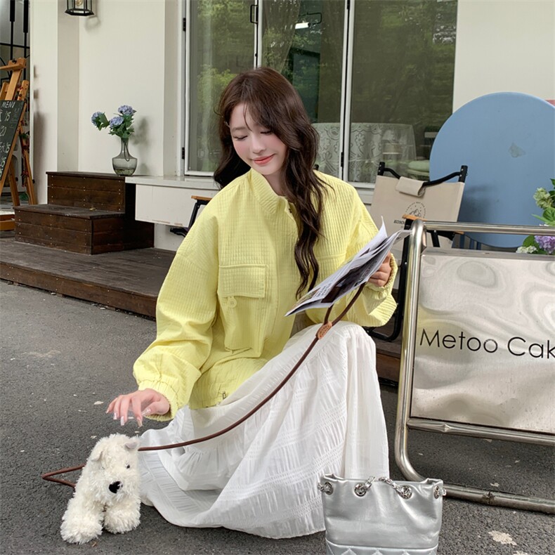 【档口现货】2024女装秋装新款黄色风衣短外套266-p125-k178，女装短外套，多米2-075