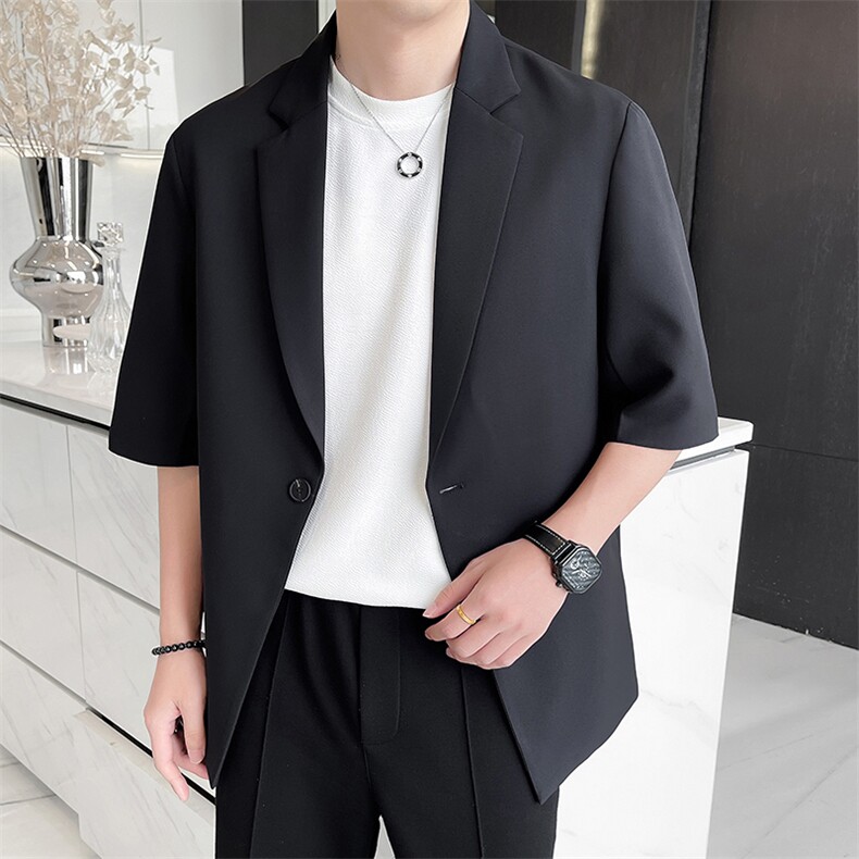 轻熟风~夏季冰丝薄款中袖西服外套防晒衣X801,男装西服,电商B331