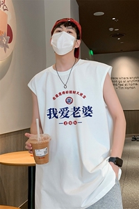 已注册直播抖音得物品质纯棉250克重磅男无袖背心T恤T520P28控39图片